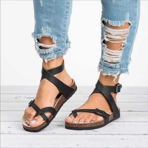 Black sandals size 6.5 like new
